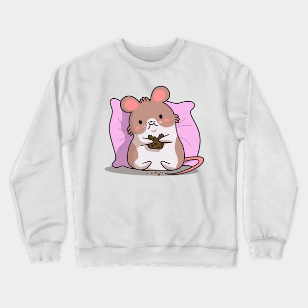 The mouse eats a cookie, 2020 year Сhristmas Crewneck Sweatshirt by SK1X